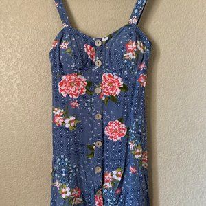 Lily Rose Blue/Red Floral Minidress